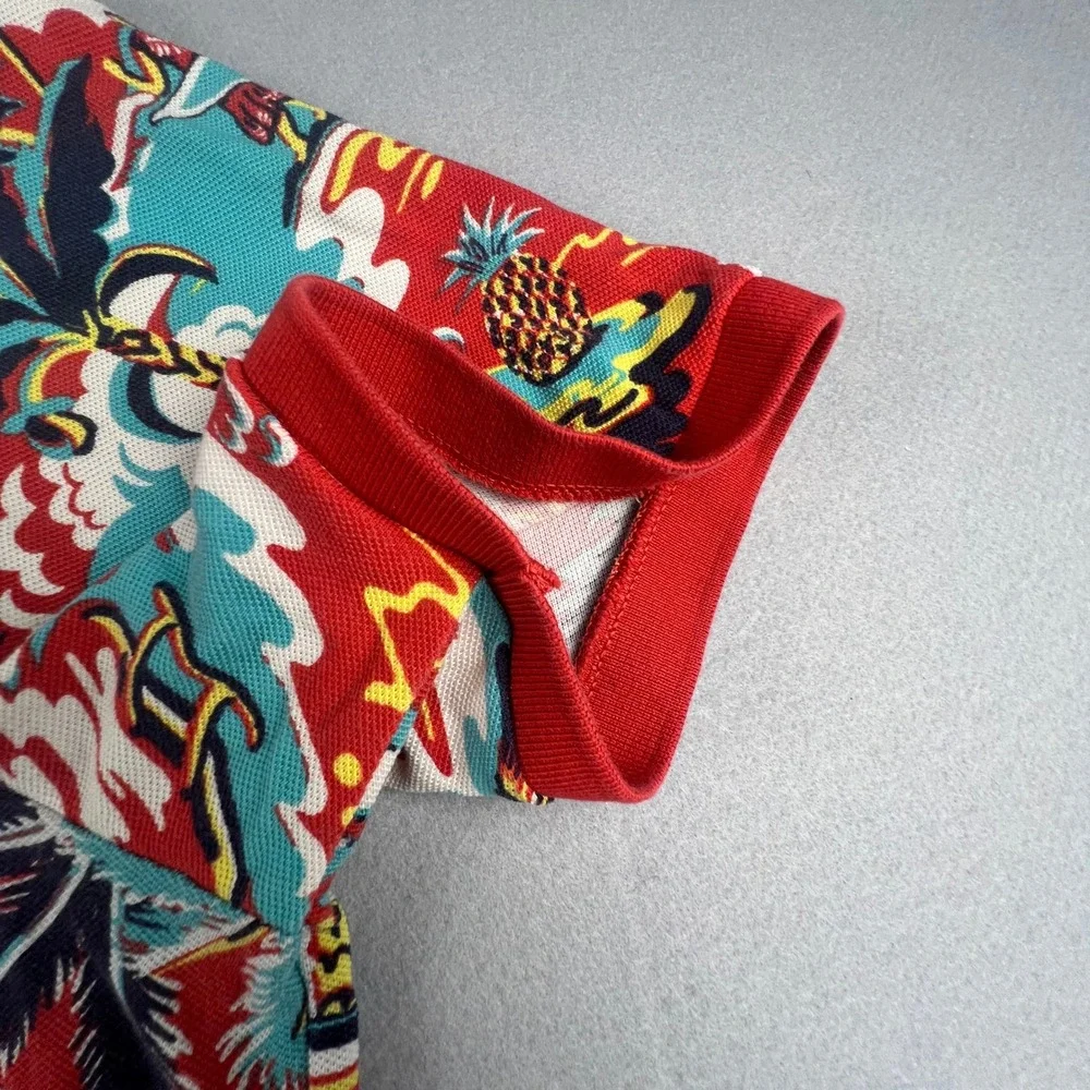 Polo Ralph Lauren Polo Shirt Mens XXL Red Aloha Tropical Hawaiian‎ Classic Fit